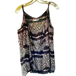 Maurice's Women's Sz XL Handkerchief Cami Tank Blue Floral